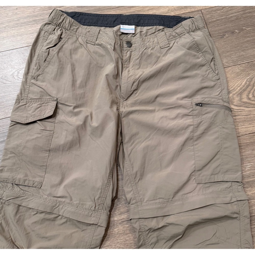 Columbia Silver Ridge Convertible Cargo Pants Mens 38x30 Tan Khaki Hiking AM8004
